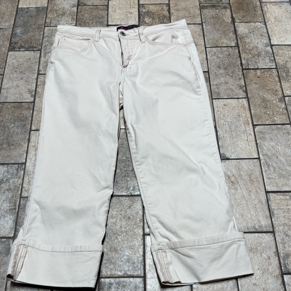 Gloria Vanderbilt Cream Cropped Jeans Women’s Sz 10